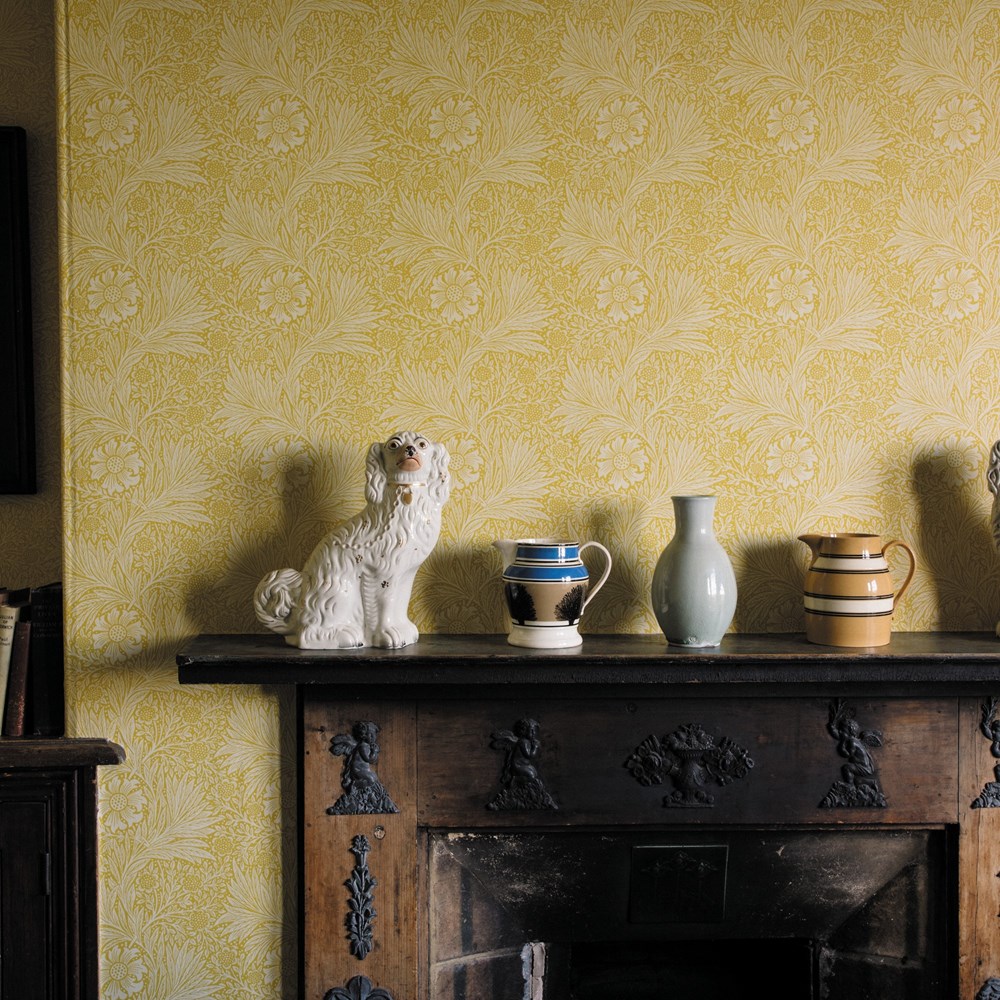 Marigold Wallpaper 217091 by Morris & Co in Yellow